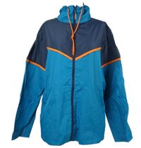 Nové - Pánská tyrkysovo-tmavomodrá šusťáková bunda s pruhy Dunnes 