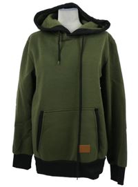 Pánská khaki-černá mikina s kapucí Shein 