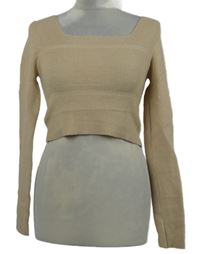 Dámský béžový crop svetr Shein 