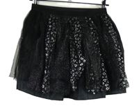 Kostým - Dámská černo-stříbrná vzorovaná tylová sukně George 