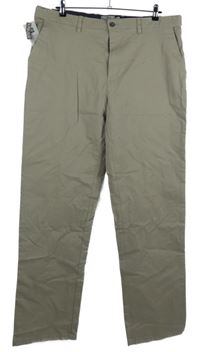 Nové - Pánské béžové plátěné chino kalhoty M&S vel. 40/33