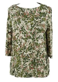 Dámská smetanovo-zelená kytičkovaná halenka H&M