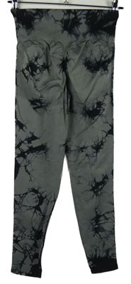 Dámské šedo-černé batikované sportovní legíny 