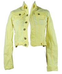 Dámská žlutá riflová crop bunda Sublevel