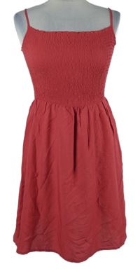 Nové - Dámské červené žabičkové šaty H&M