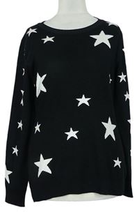 Dámský černý hvězdičkovaný svetr 