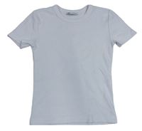 Bílé žebrované crop tričko Zara