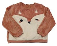 Růžovo-smetanová chlupatá mikina s čumákem H&M