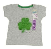 Světlešedé tričko s trojlístkem Primark