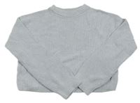 Světlemodrý melírovaný crop svetr zn. H&M
