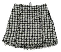 Nové- Černo-bílá kostkovaná vlněná sukně zn. Dunnes