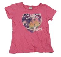 Růžové tričko s papoušky S. Oliver