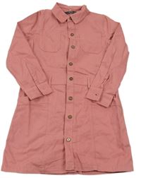 Růžové plátěné propínací šaty George