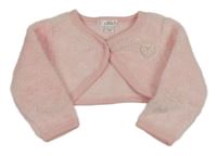 Světlerůžové chlupaté bolerko se srdíčkem