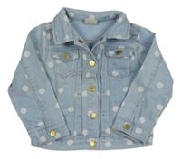 Světlemodrá puntíkatá riflová bunda Zara