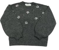 Šedý svetr s kamínky H&M