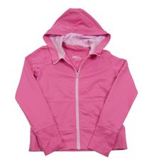 Růžová sportovní propínací mikina a kapucí 
