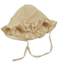 Světlebéžový klobouk s mašličkou Ergee