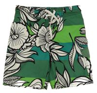 Zeleno-bílo-černé plážové kraťasy H&M