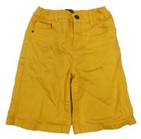 Tmavožluté teplákové kraťasy riflového vzhledu TEX