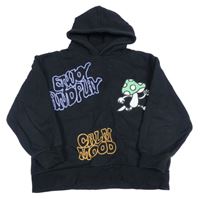 Černá mikina s houbou a kapucí Zara