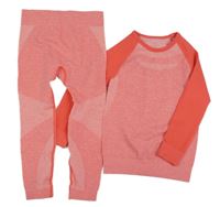 2 set - růžové melírované funkční triko + růžové melírované funkční legíny Lupilu