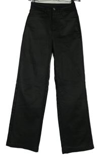 Dámské černé koženkové volné kalhoty Shein 