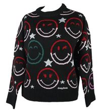 Dámský černý svetr se smajlíky