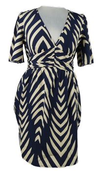 Dámské tmavomodro-béžové vzorované šaty Shein