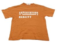 Cihlové tričko s nápisy Zara