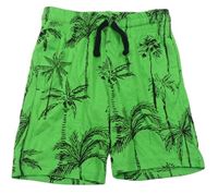 Zelené bavlněné kraťasy s palmami F&F