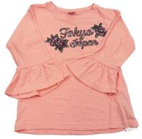 Růžové triko s nápisem Y.F.K.