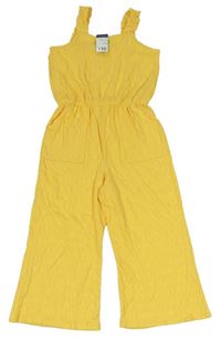 Žlutý kalhotový culottes overal Primark