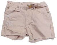 Světlerůžové riflové kraťasy s prošoupáním zn. River Island 