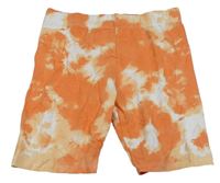 Oranžovo-bílé batikované kraťasy Primark