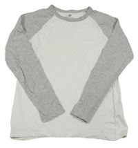 Bílo-šedé triko H&M