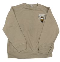 Hnědá mikina s včelou a nápisy Zara