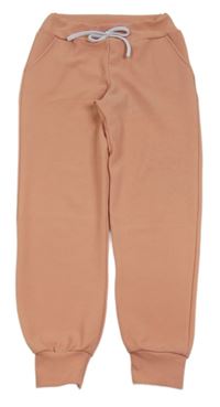 Pudrové vzorované teplákové kalhoty 