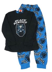 Černo-modré fleecové pyžamo - Černý panter Primark