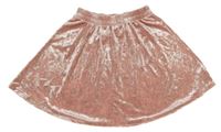 Světlerůžová sametová kolová sukně H&M
