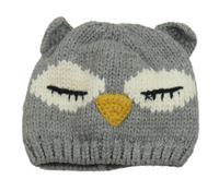 Šedá melírovaná pletená čepice - sova M&S