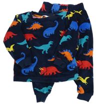 Tmavomodré plyšové pyžamo s dinosaury M&S