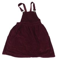 Vínové manšestrové laclové šaty H&M