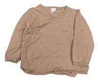 Starorůžový zavinovací svetr s perforovaným vzorem H&M