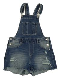 Modré riflové laclové kraťasy 