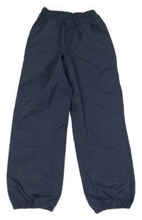 Tmavomodré šusťákové podšité cuff kalhoty Tchibo