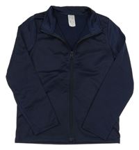 Tmavomodrá sportovní funkční propínací mikina Decathlon