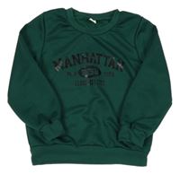 Tmavozelená mikina s nápisem Shein