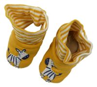 Hořčicovo-bílé teplákové capáčky se zebrami Jojo Maman Bébé