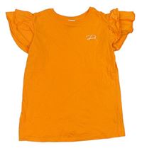 Oranžové tričko s volánky River Island 